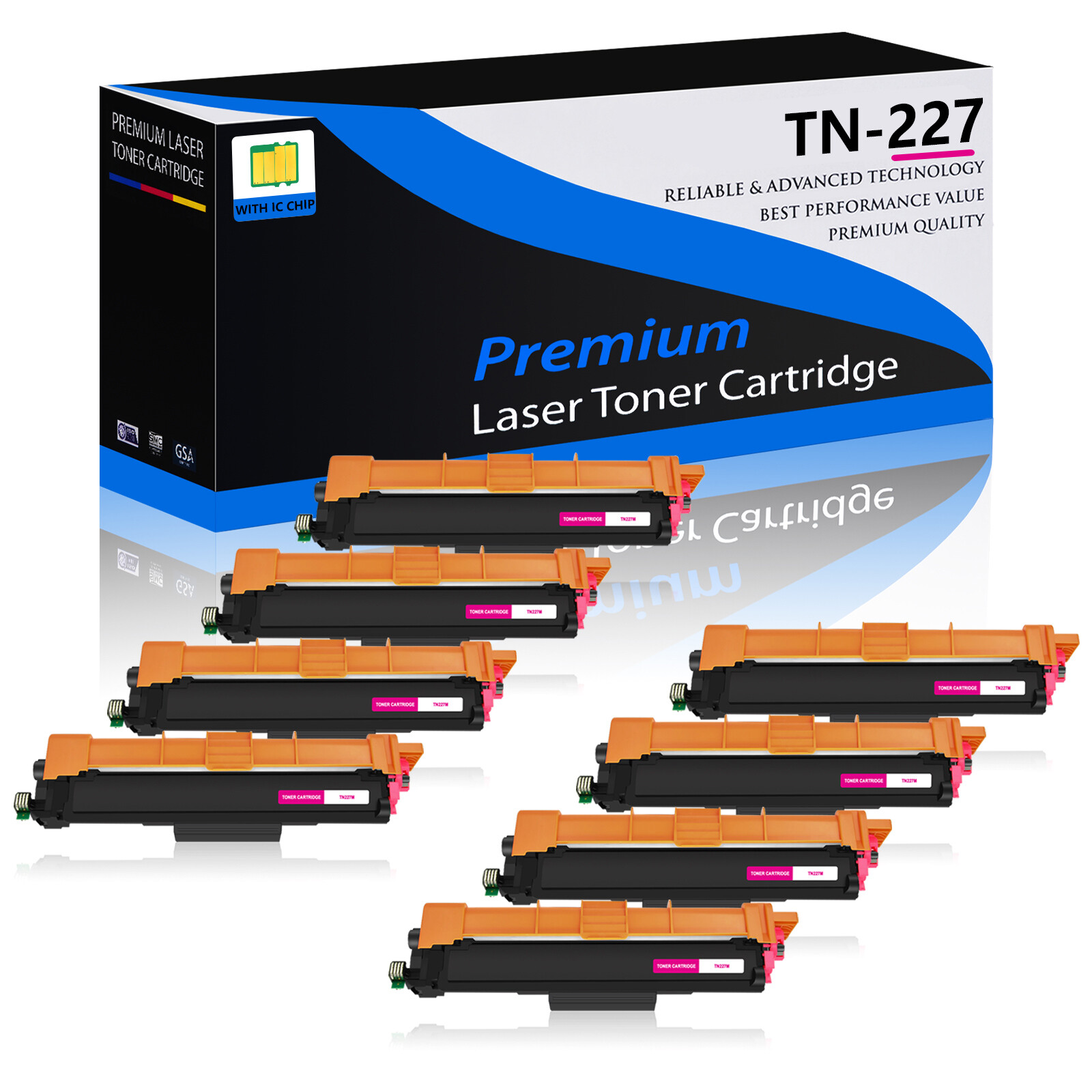 8PK TN227M Magenta Toner Cartridge for Brother TN227 MFC-L3710CW HL-L3210CW