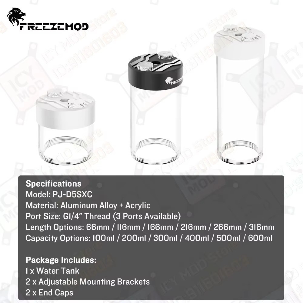 FREEZEMOD Acrylic Water Cooling Reservoir Tank OD60mm PC Pump PJ-D5SXC