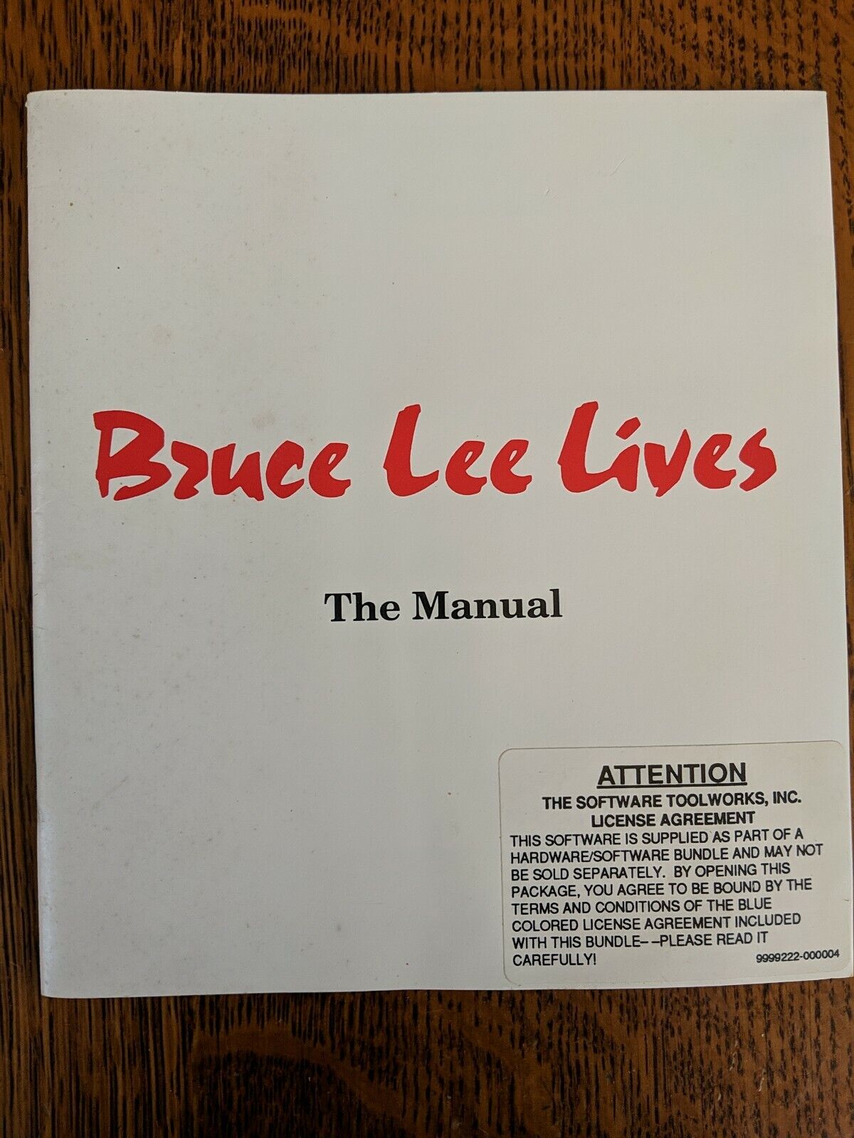 Vintage 1989 IBM PC Bruce Lee Lives The Fall of Hong Kong Palace [MANUAL ONLY] 