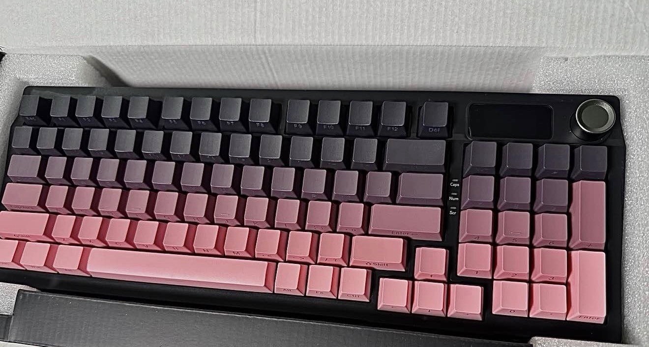 RedThunder K95 Mechanical Keyboard Wireless USB Illuminated Pink Black QWERTY