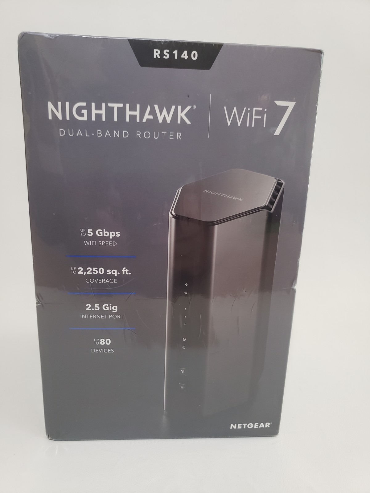 NETGEAR Nighthawk RS140 WiFi 7 Dual-Band Router 5 Gbps, 3-Port LAN New Sealed 