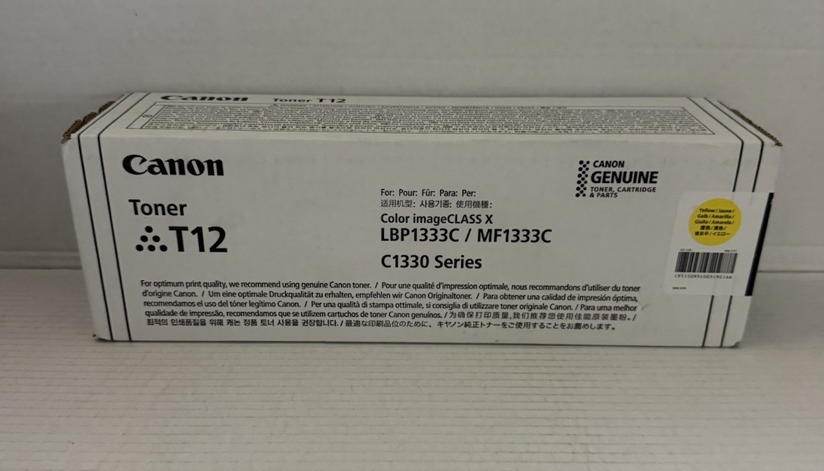 Genuine Canon T12 Yellow Toner Print Cartridge 5095C006 for iSENSYS C1330 Series
