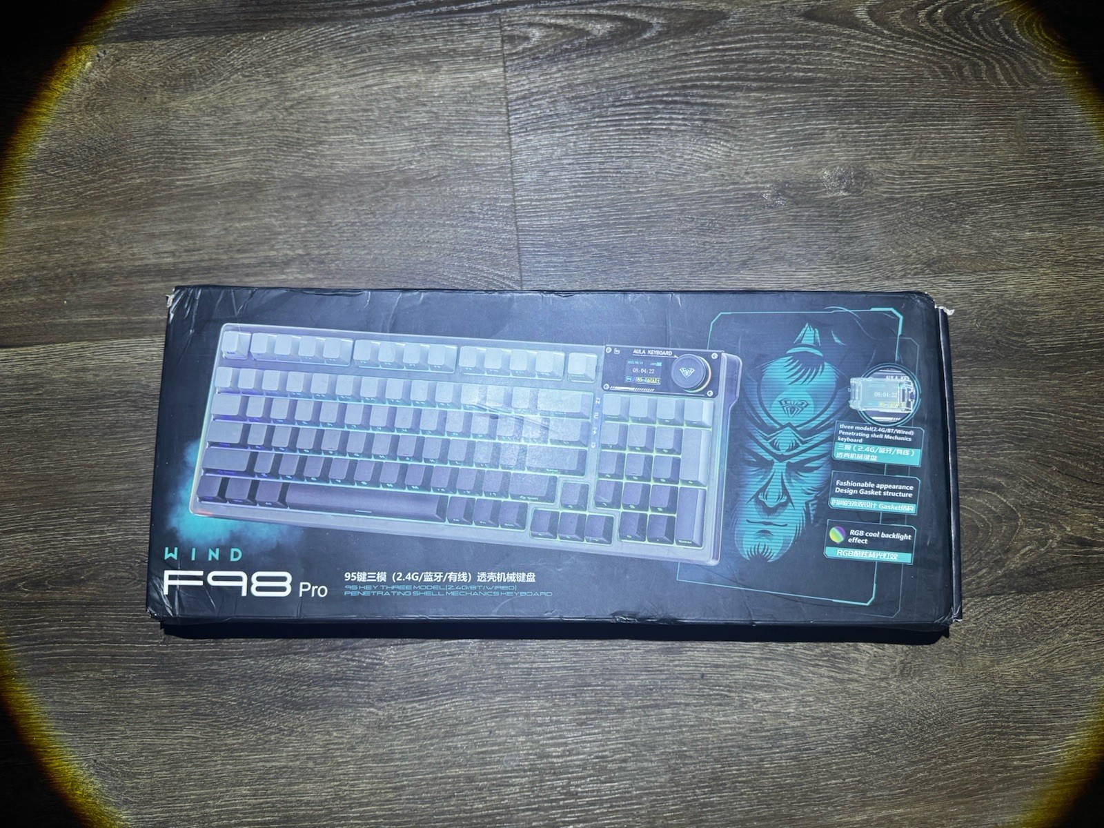 AULA F98 Pro Mechanical Keyboard Wireless/Wired Illuminated English QWERTY Black
