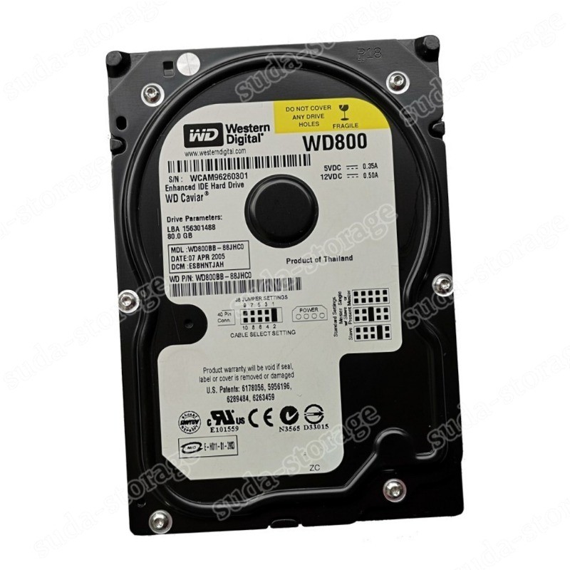 1PCS Western Digital 80GB WD800BB 7200RPM PATA IDE 3.5" HDD Hard Disk Drive