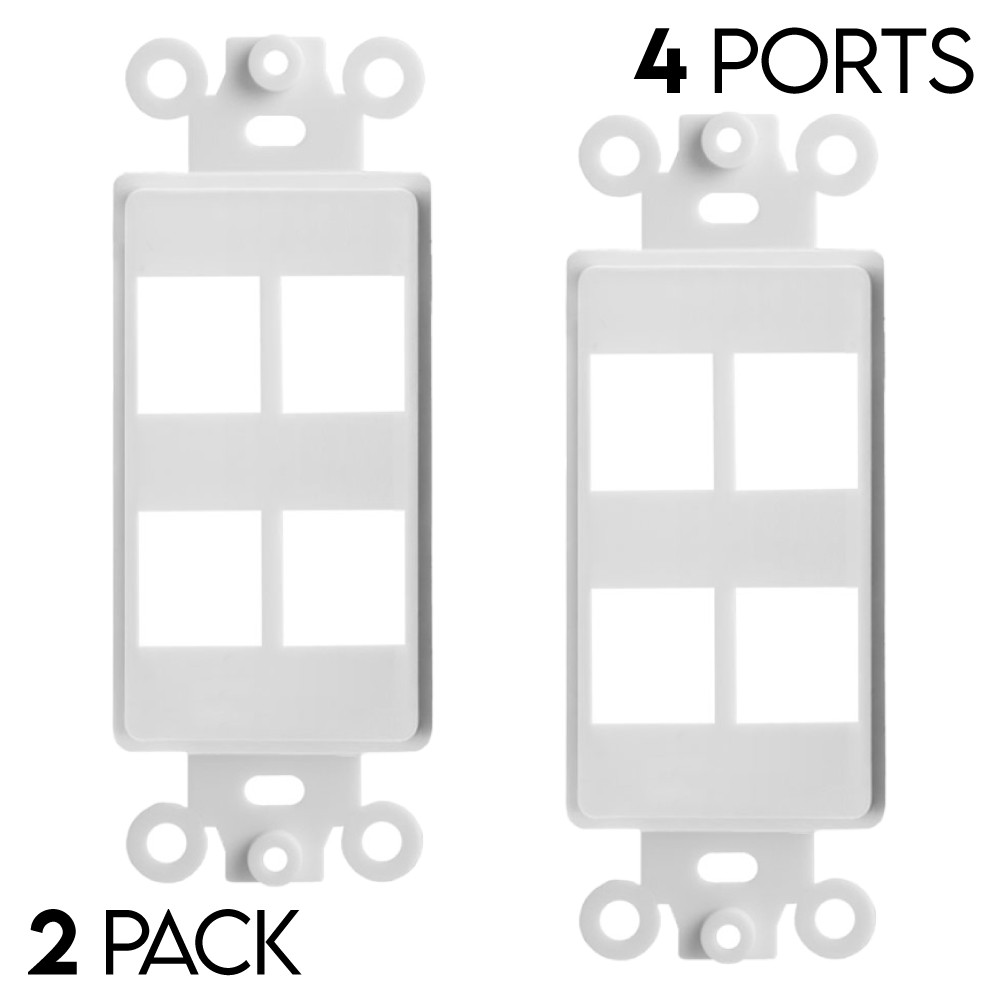 2 Pack 1 2 3 4 Port Keystone Wall Plate Insert Jack for Decorative Wallplate