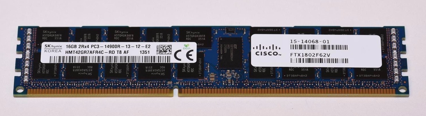 New Cisco 16GB DDR3 1866MHz RDIMM PC3-14900 ECC REG Dual Rank UCS-MR-1X162RZ-A