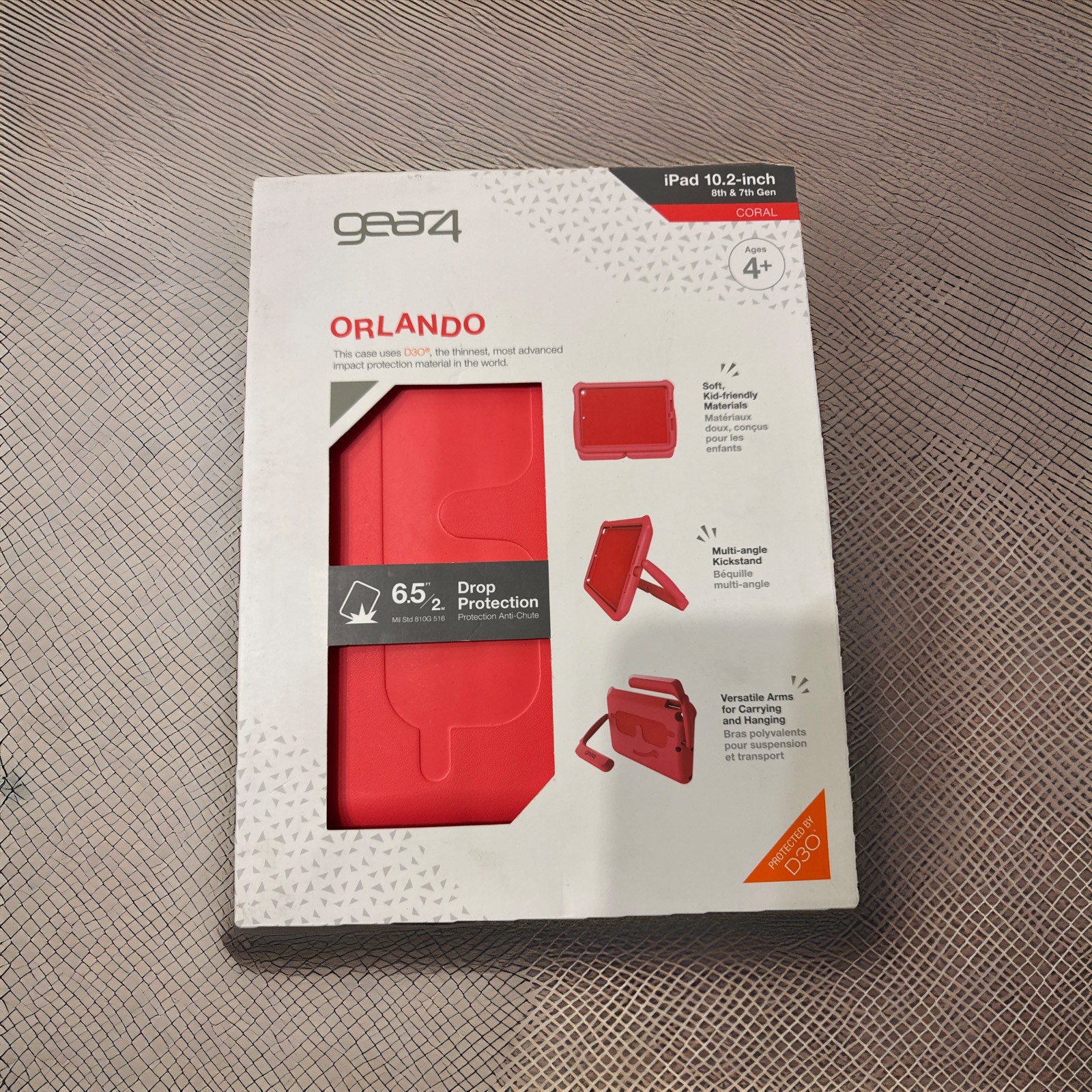 iPad Case ,Gear4 Orlando Case for iPad 10.2" 8th, & 7th Generation Coral NIB