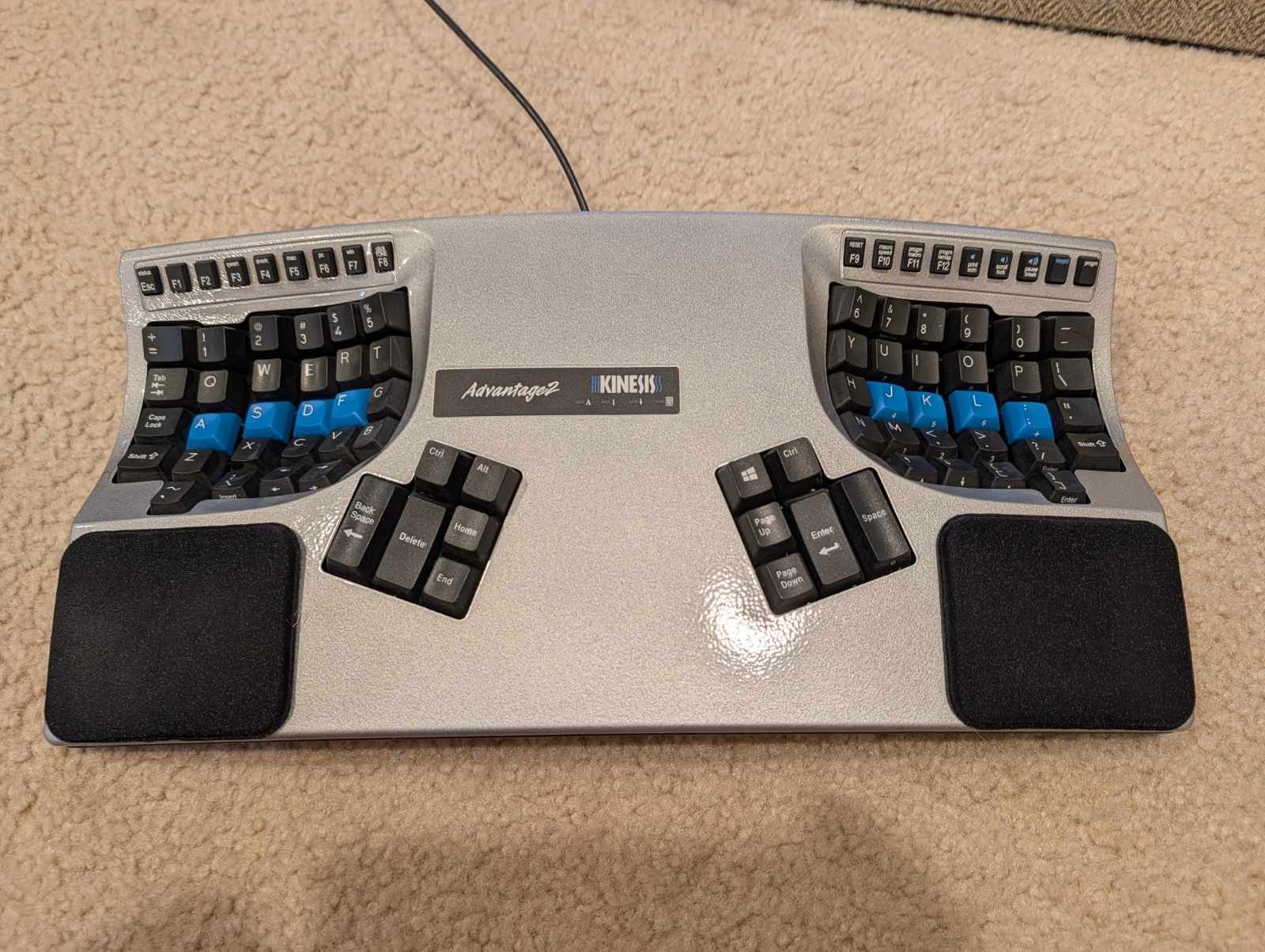 Kinesis Advantage2 KB605 Silver Ergonomic Contoured Keyboard Cherry MX Brown USB