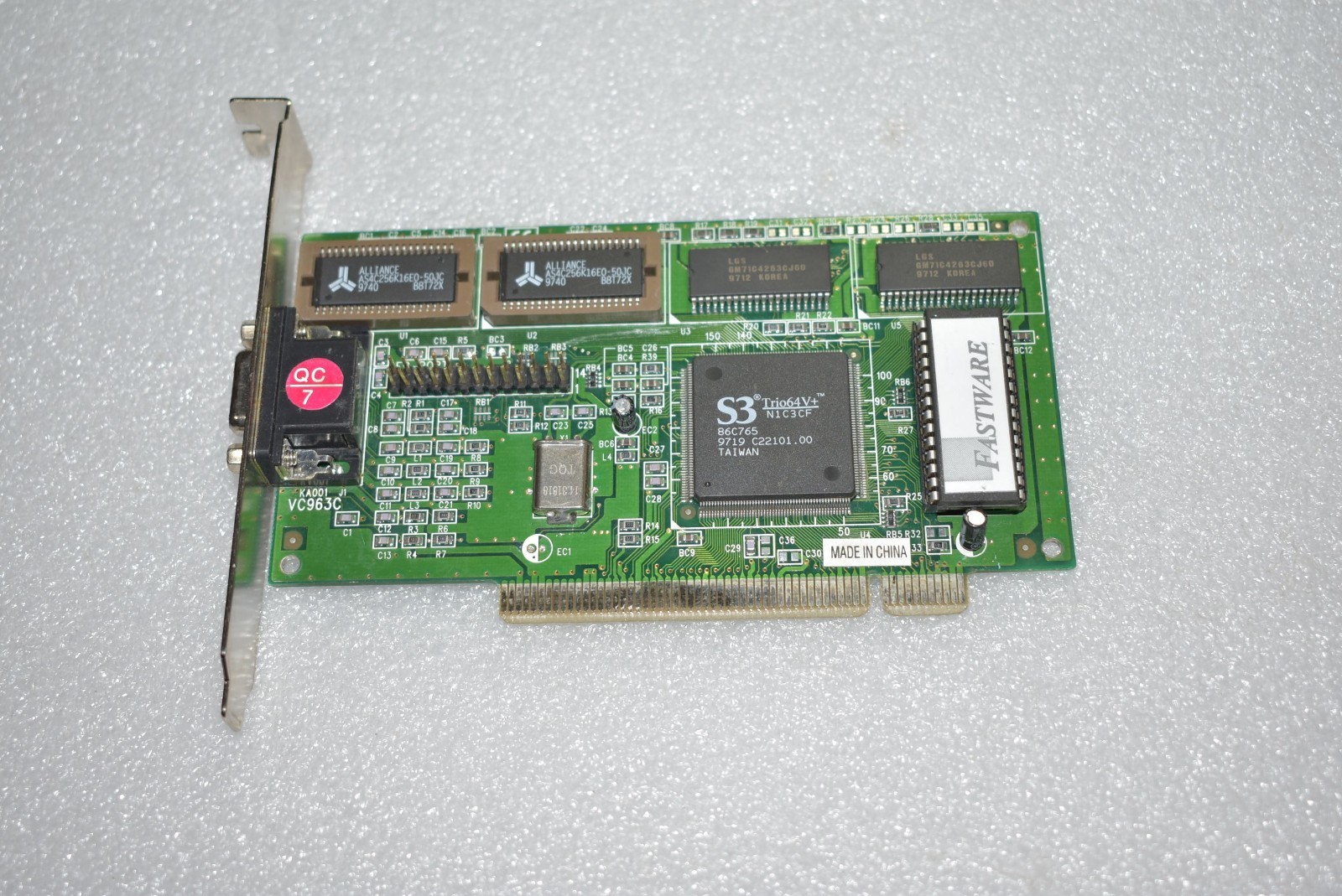 FASTWARE S3 TRIO64V+ 2MB PCI VGA VIDEO GRAPHICS CARD ADAPTER