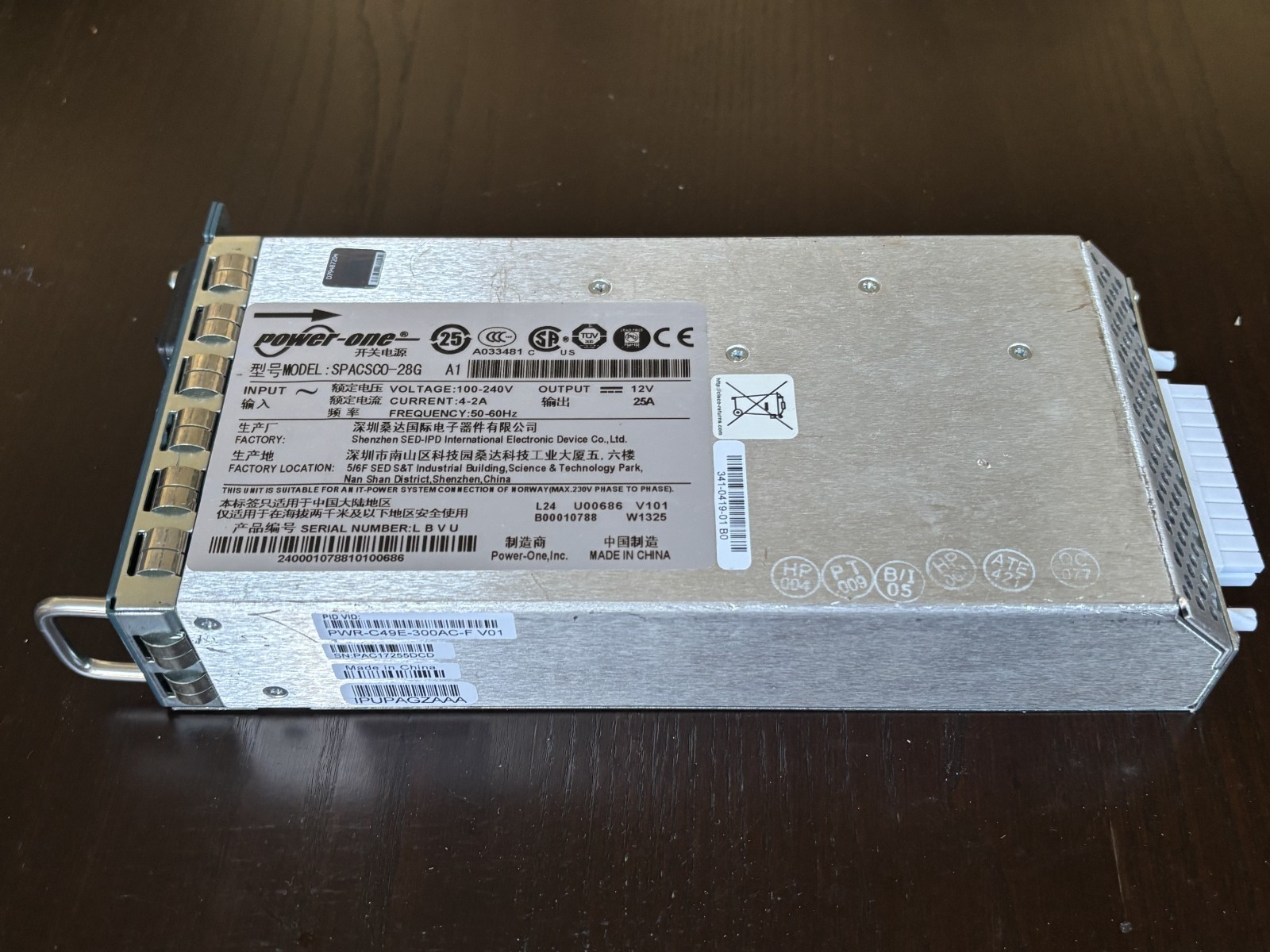 Cisco PWR-C49E-300AC-F 341-0419-01 Power Supply SPACSCO-28G For C4948E-F