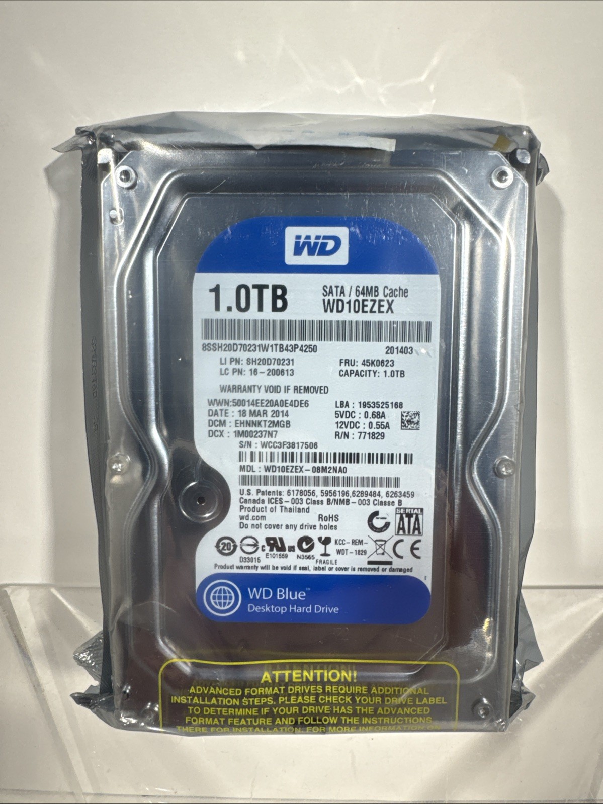WD WD10EZEX-08M2NA0 1TB 3.5" HDD SATA DCM: EHNNKT2MGB WD10EZEX