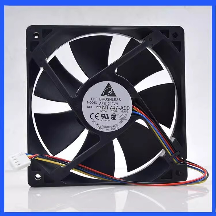 Delta AFB1212VH 12025 DC12V 0.60A 12CM 4-Pin Mute Cooling Fan