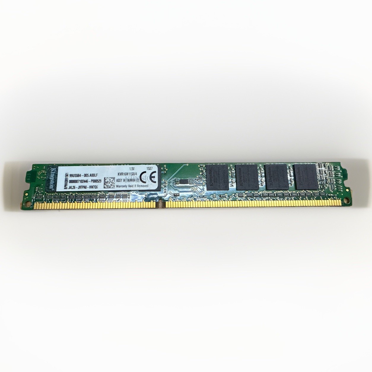 Kingston 4GB 1Rx8 PC3-12800 DDR3-1600 Non-ECC Unbuffered RAM P/N: KVR16N11S8/4