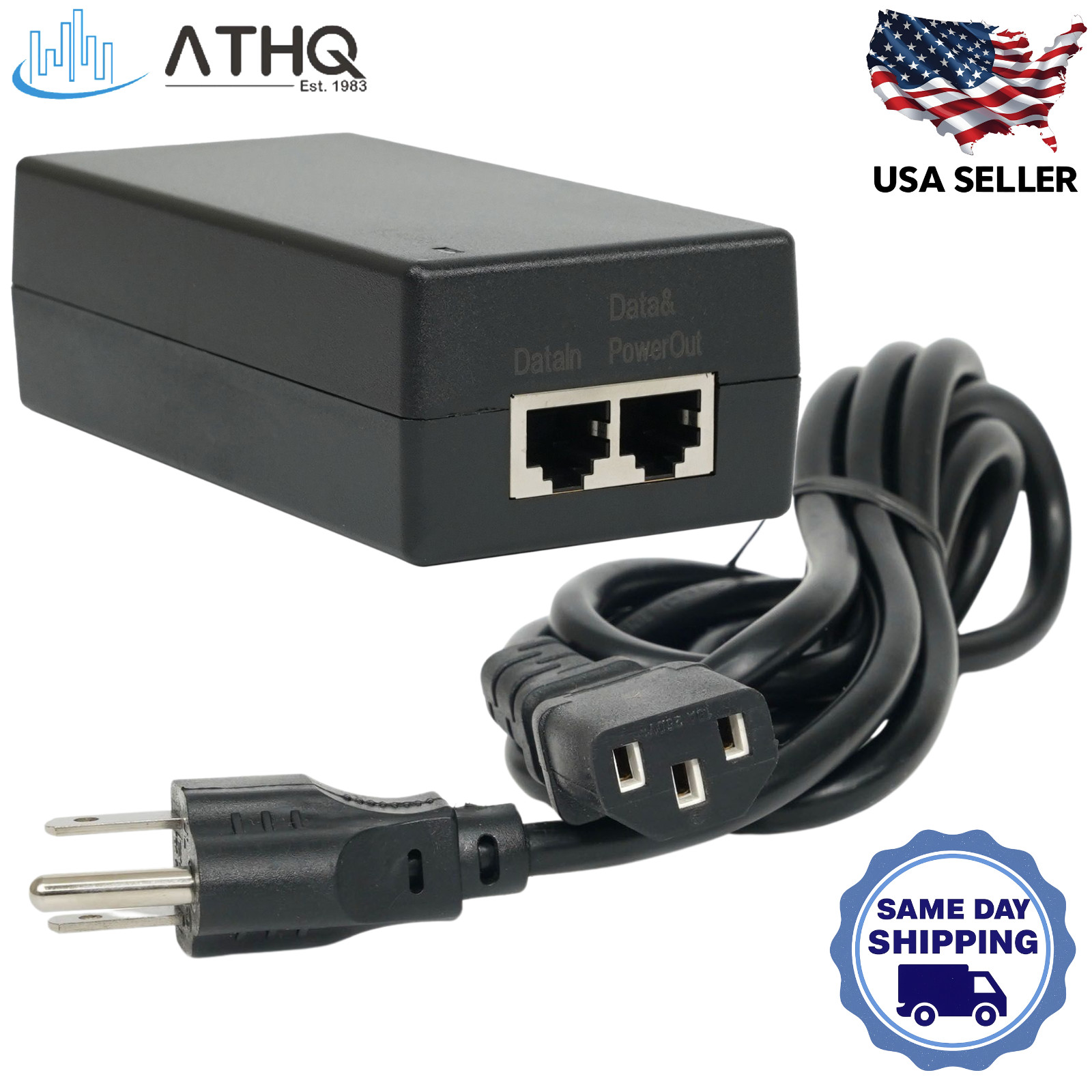 PoE Adapter 48V 0.5A 24W Gigabit Passive Ubiquiti Compatible POE-48-24W-G - NEW