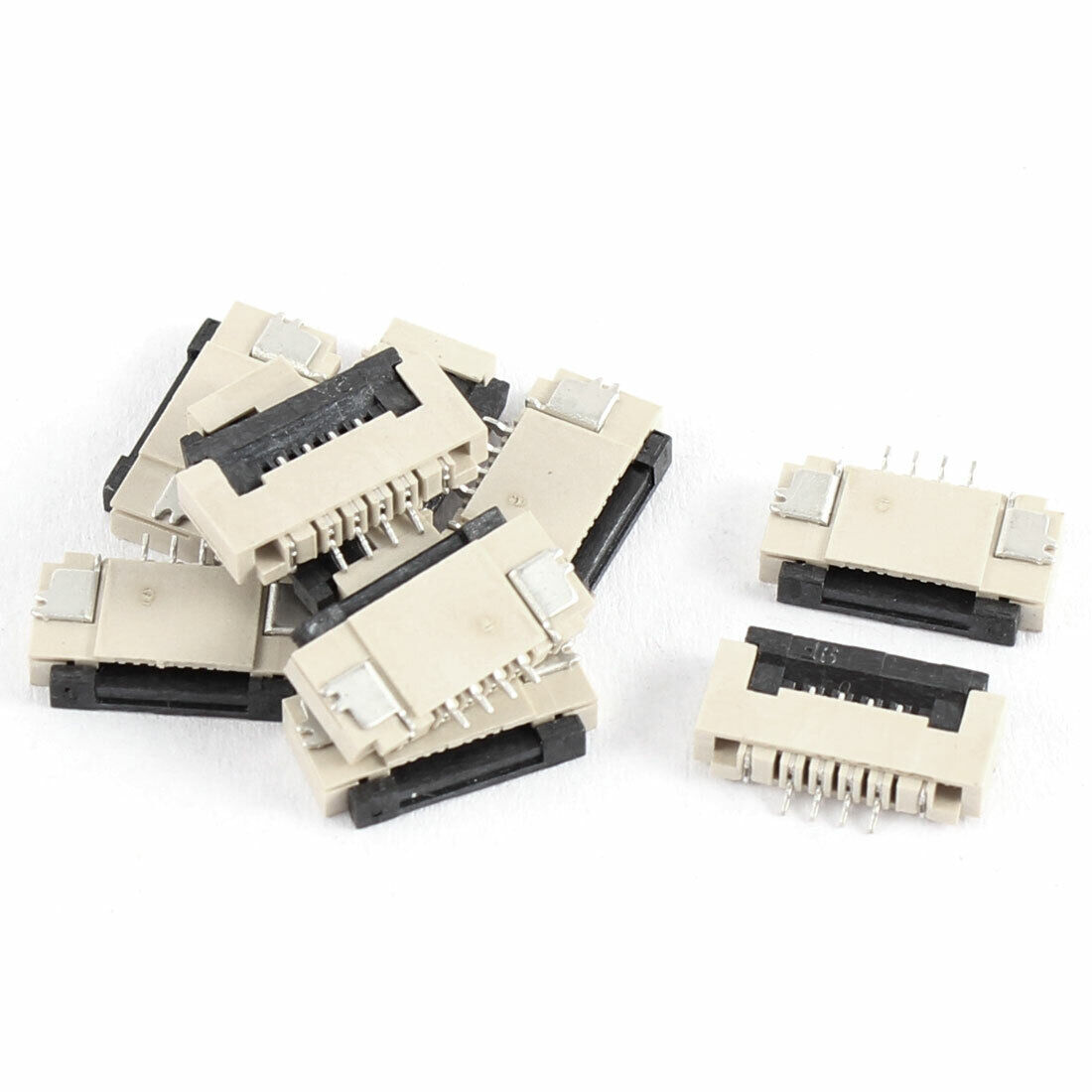 10Pcs Clamshell Type Bottom Port 4Pin 1.0mm Pitch FFC FPC Sockets Connector