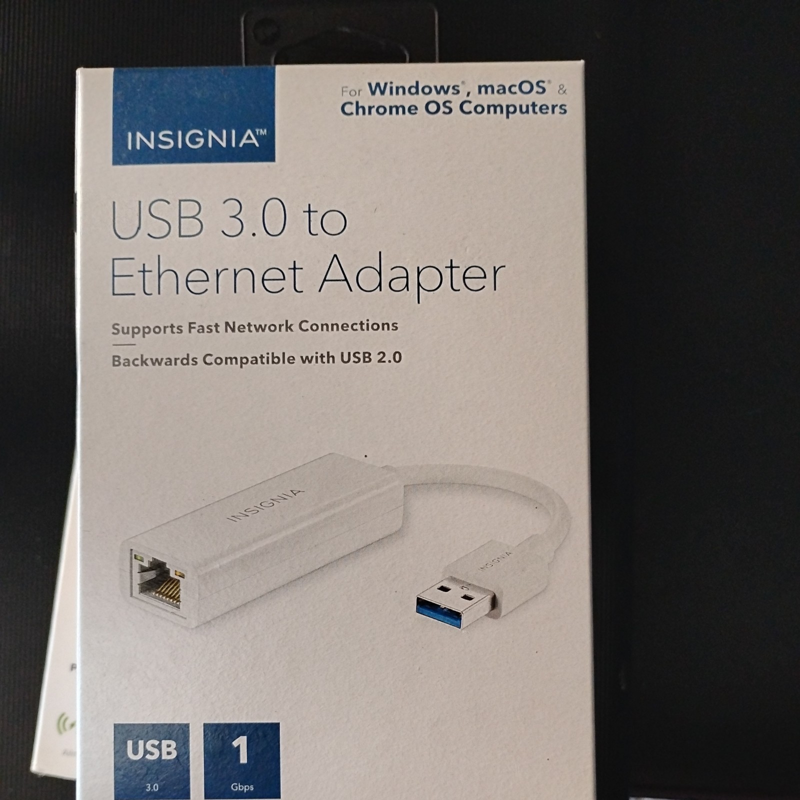 NEW Insignia USB 3.0 to Ethernet Adapter 1Gbps Fast Connector for Windows, MacOS