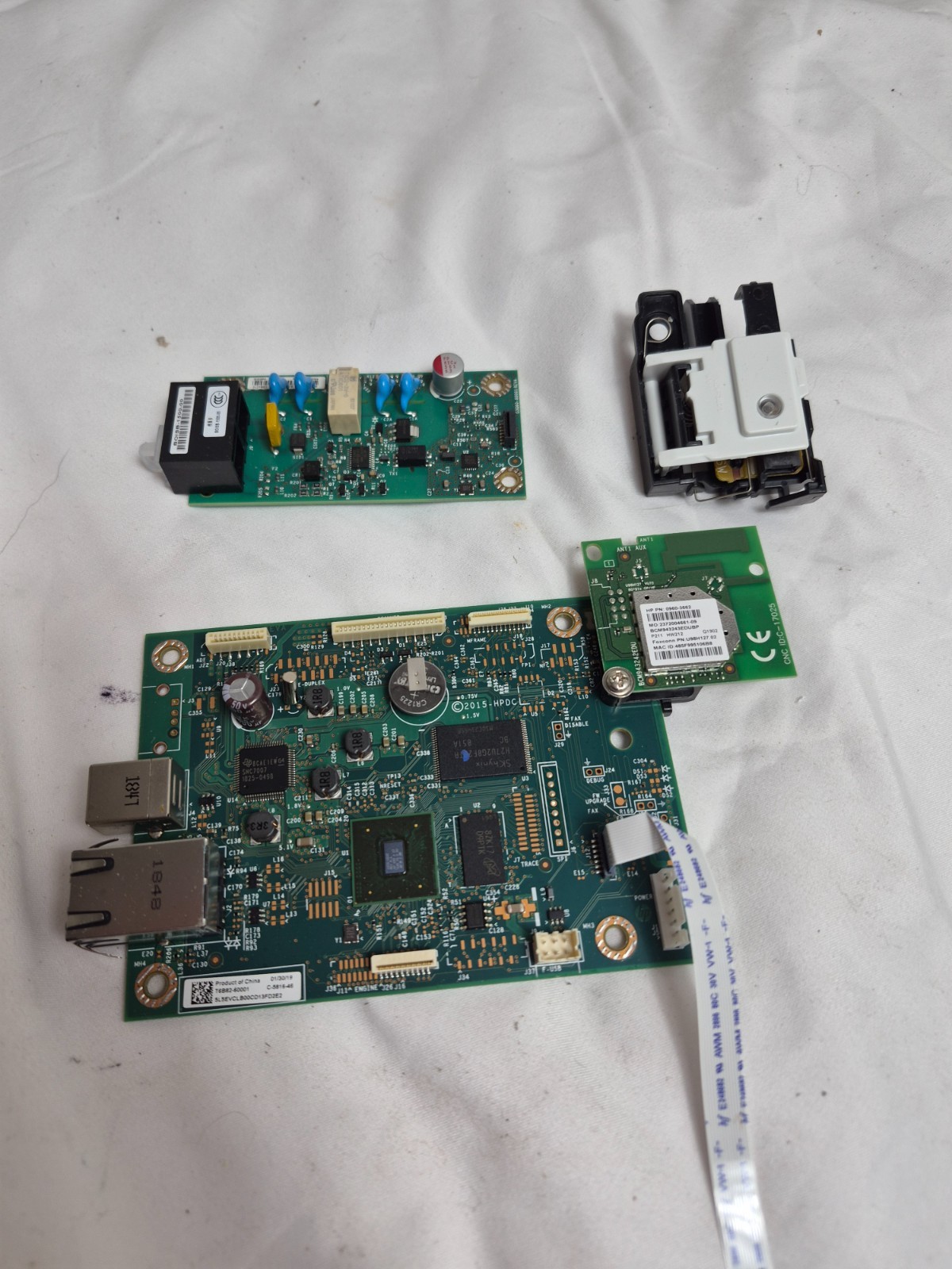HP M281dfw T6B82-60001 Formatter With WIFI 0960-3662, Fax Board G3Q60 & Power Bu