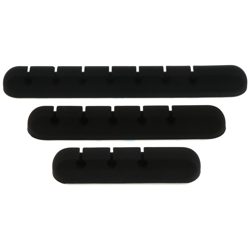 3Pcs Silicone Cable Management Organizers Self Adhesive Cord Clips Black