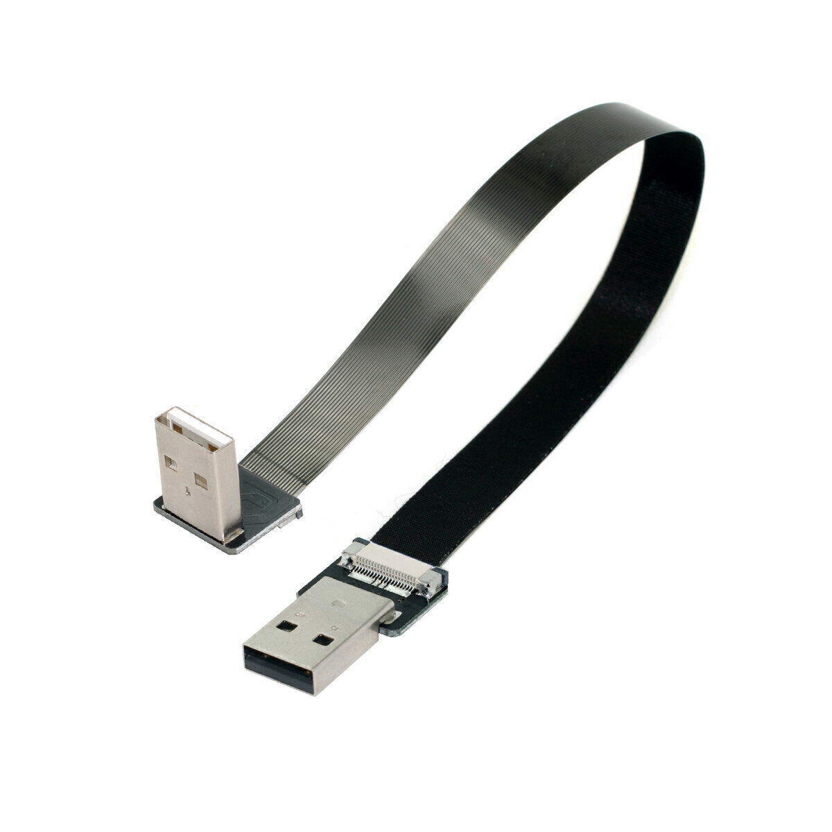 Down Angled USB 2.0 Type-A Male to Type-A Male Data Flat Slim FPC Cable 90Degree