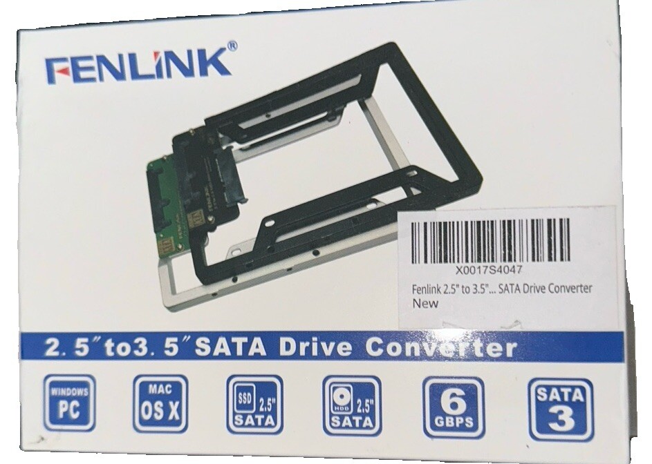 Fenlink 6GB 2.5in to 3.5in Internal SSD Hard Drive SATA Drive Converter