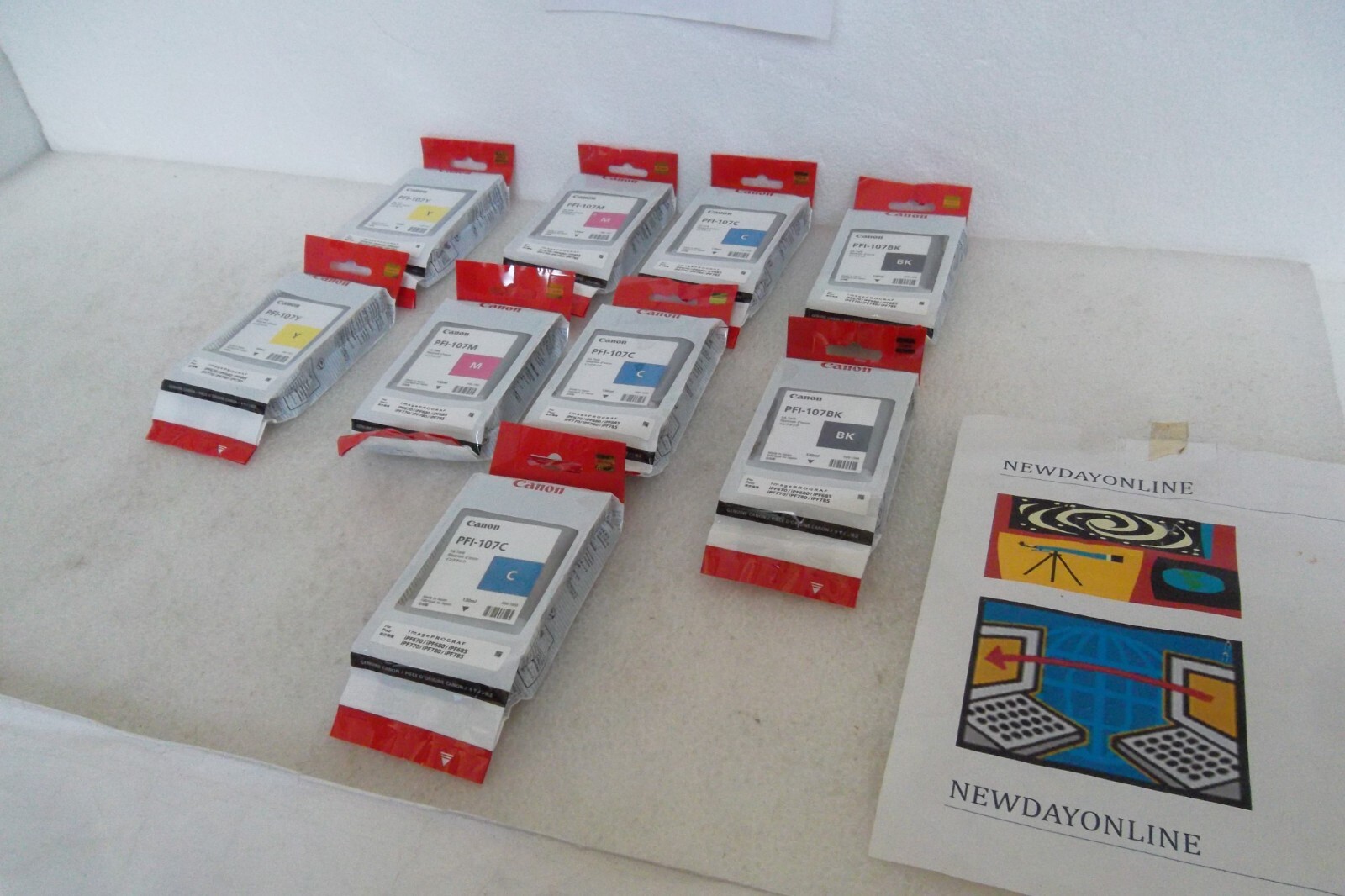 Canon ImagePROGRAF iPF670 Ink Cartridge PFI-107Y PFY-107C PFI-107BK PFI-107M NEW