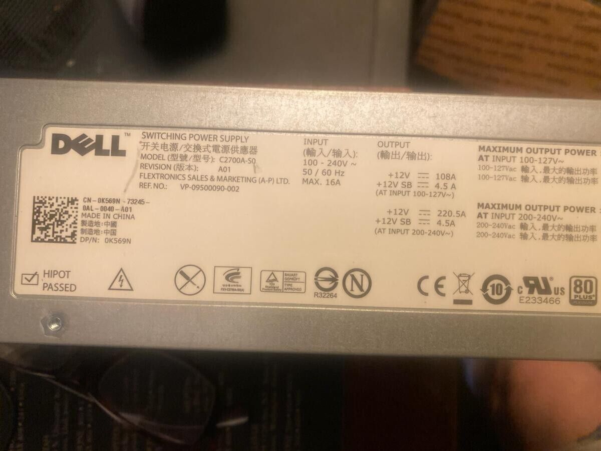 Dell 1350W/2700W 80 + Platinum Power Supplies  PowerEdge M1000E  LOT OF 6