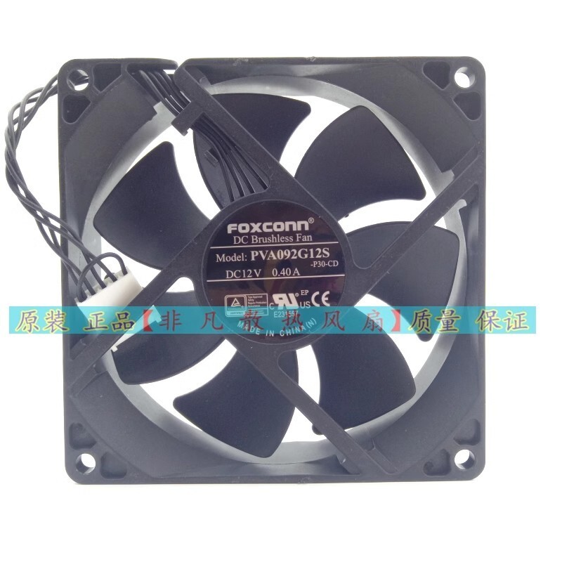 Foxconn PVA092G12S 9cm 9025 DC12V 0.40A 4-Wire Case Fan