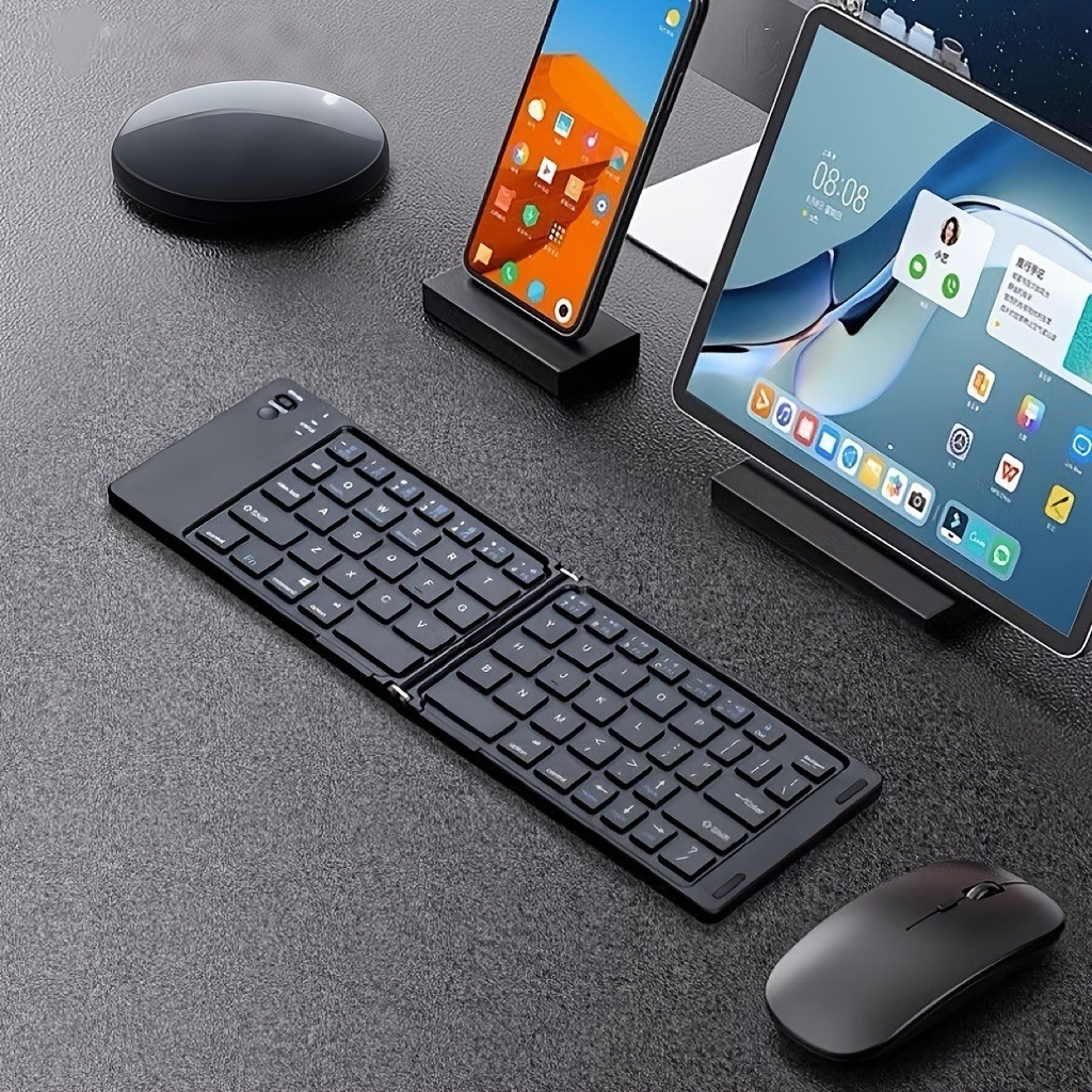 Ultra Slim Foldable Bluetooth Keyboard Wireless Pocket Travel iPad iPhone Tablet