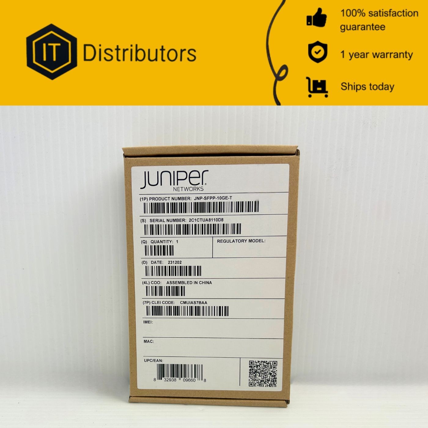 Juniper JNP-SFPP-10GE-T / New / 1 Year Warranty / Ships Today
