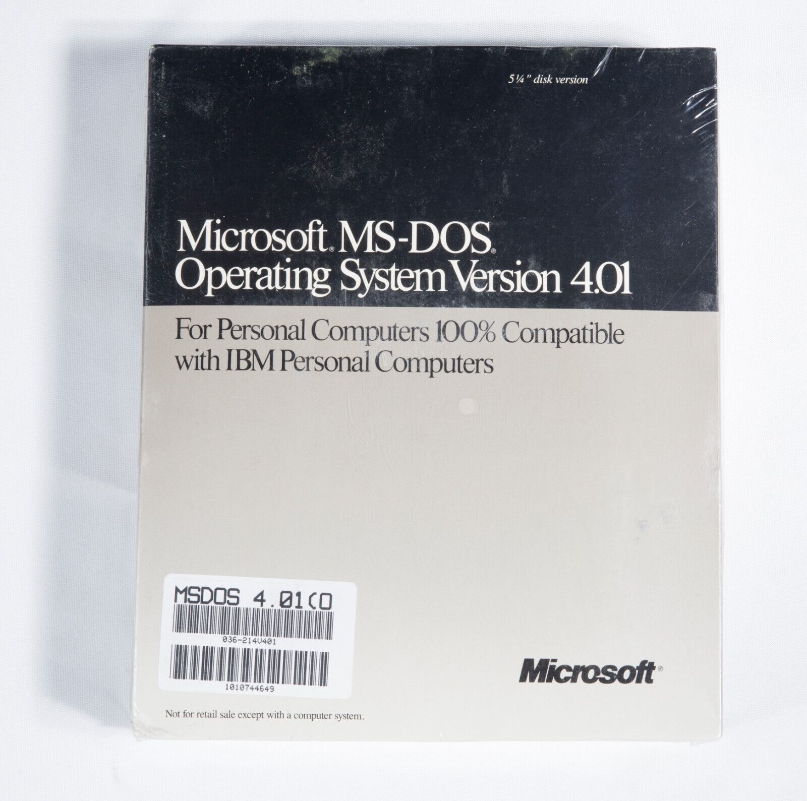 Vintage Microsoft MS-DOS 4.01 5.25