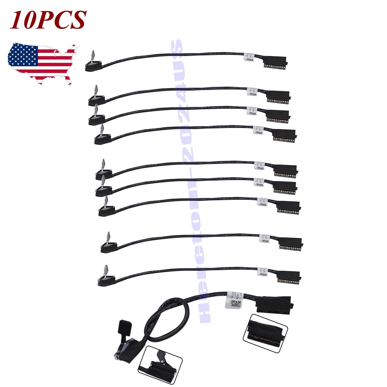 10PCS New Battery Cable For Dell Latitude 7400 E7400 EDC40 DC02003AW00 0VVFNX US