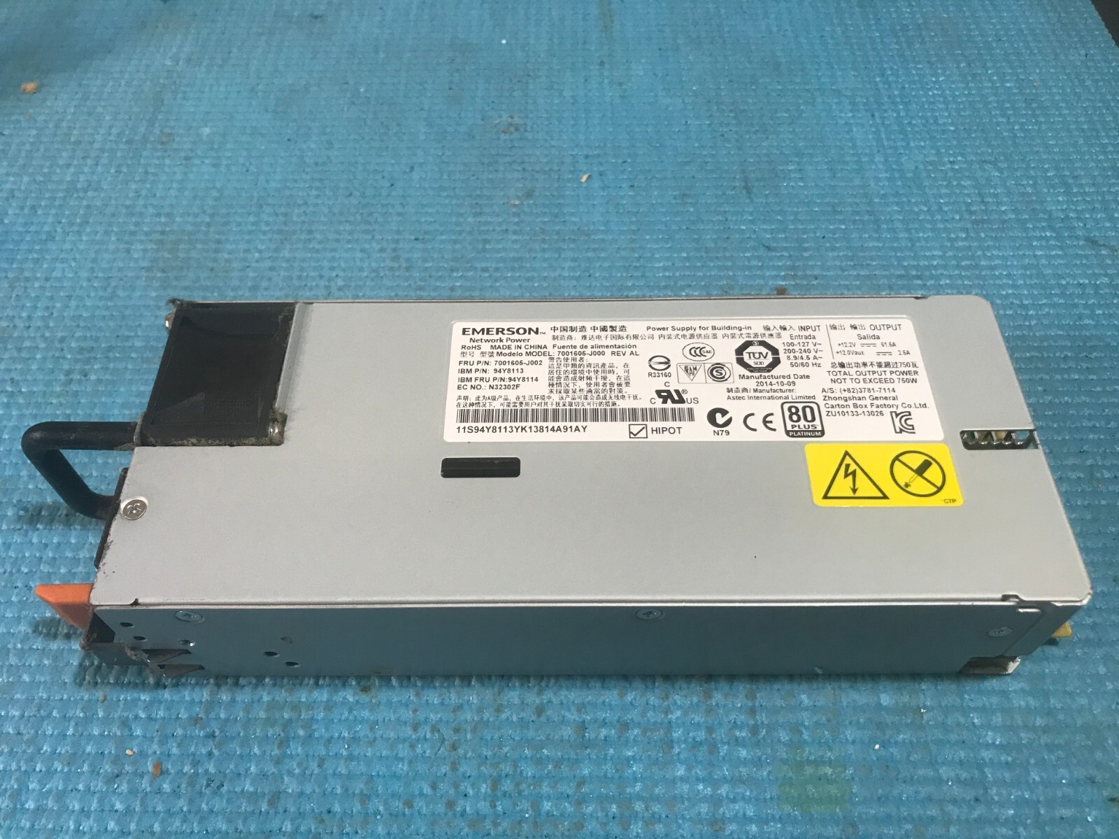 Emerson IBM 900W 80 Plus Platinum Power Supply 7001606-J000