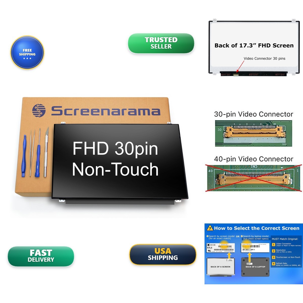 SCREENARAMA Screen Replacement for Dell G3 3779