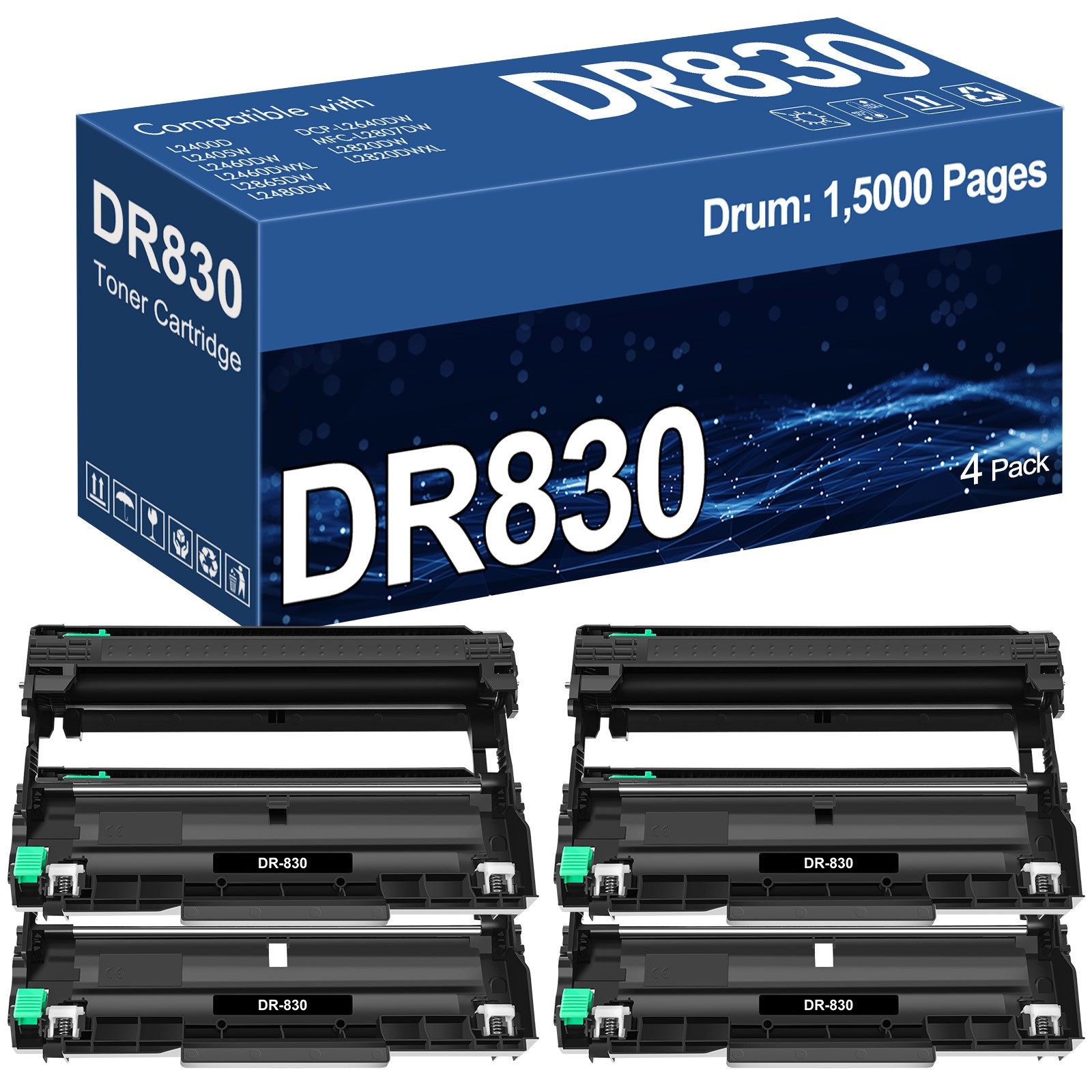 4PK DR830 Drum Unit Replacement for Brother MFC-L2807DW MFC-L2820DW HL-L2460DW