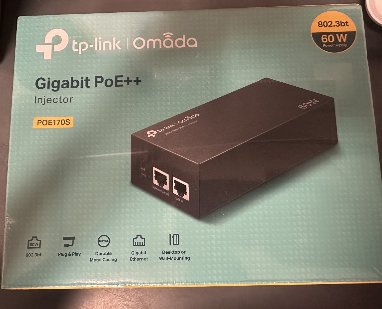 TP-LINK TL-POE170S Gigabit PoE++ Injector 60W Standalone RJ-45 Brand New