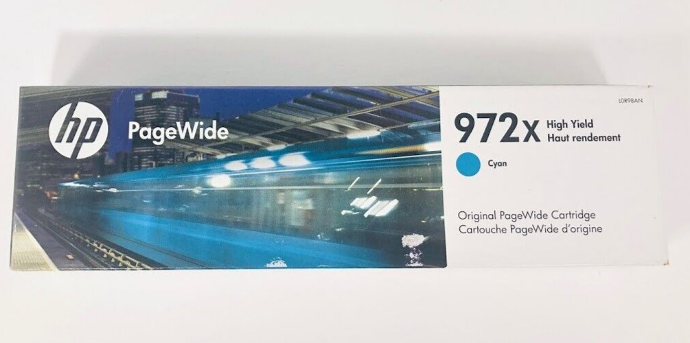 GENUINE HP 972X High Yield CYAN PageWide Cartridge (L0R98AN) NEW SEALED BOX