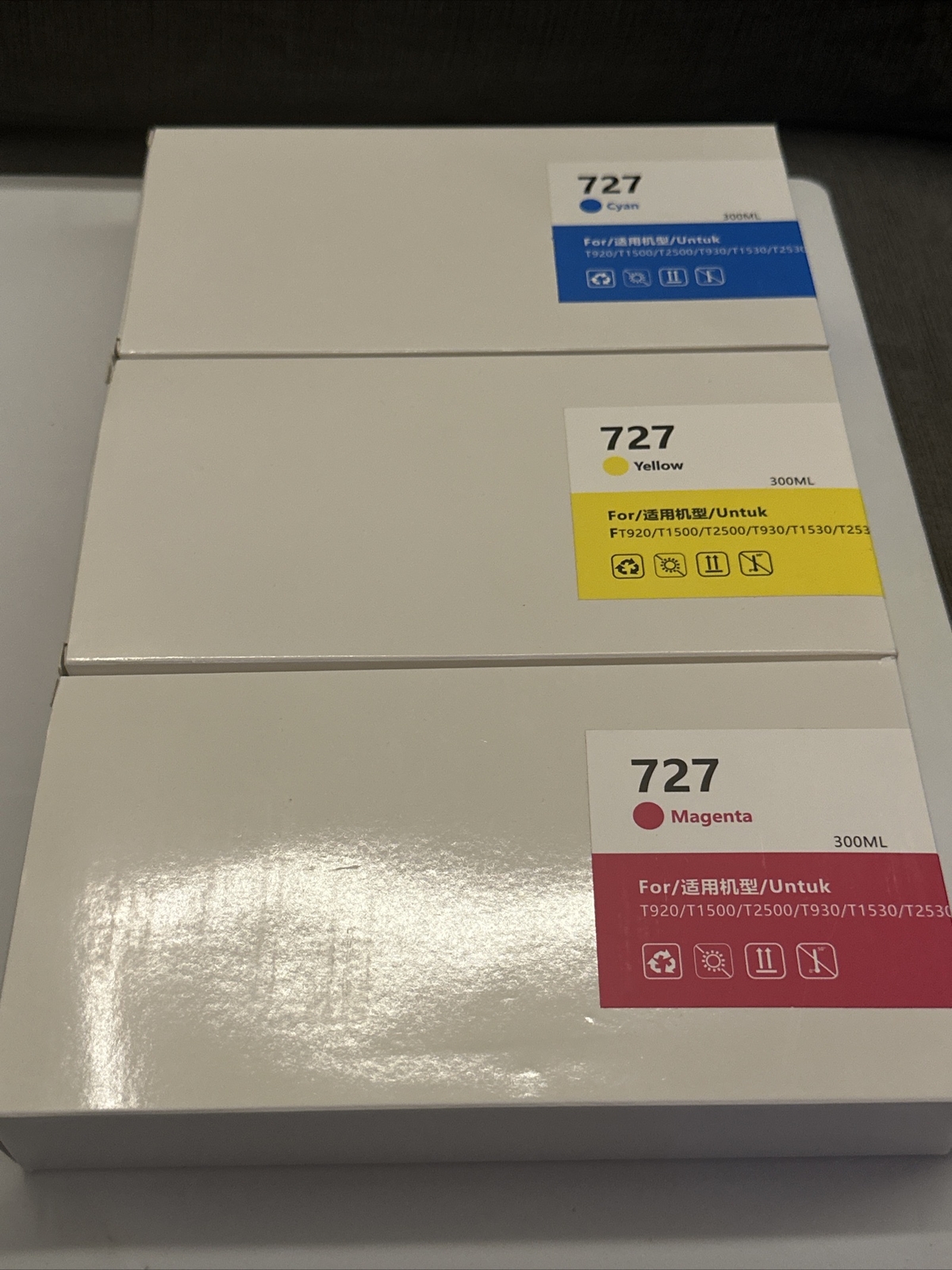 Ink Cartridge For HP 727 For HP Design Jet T1530 920 1500 2500 930 2530  Y/C/M
