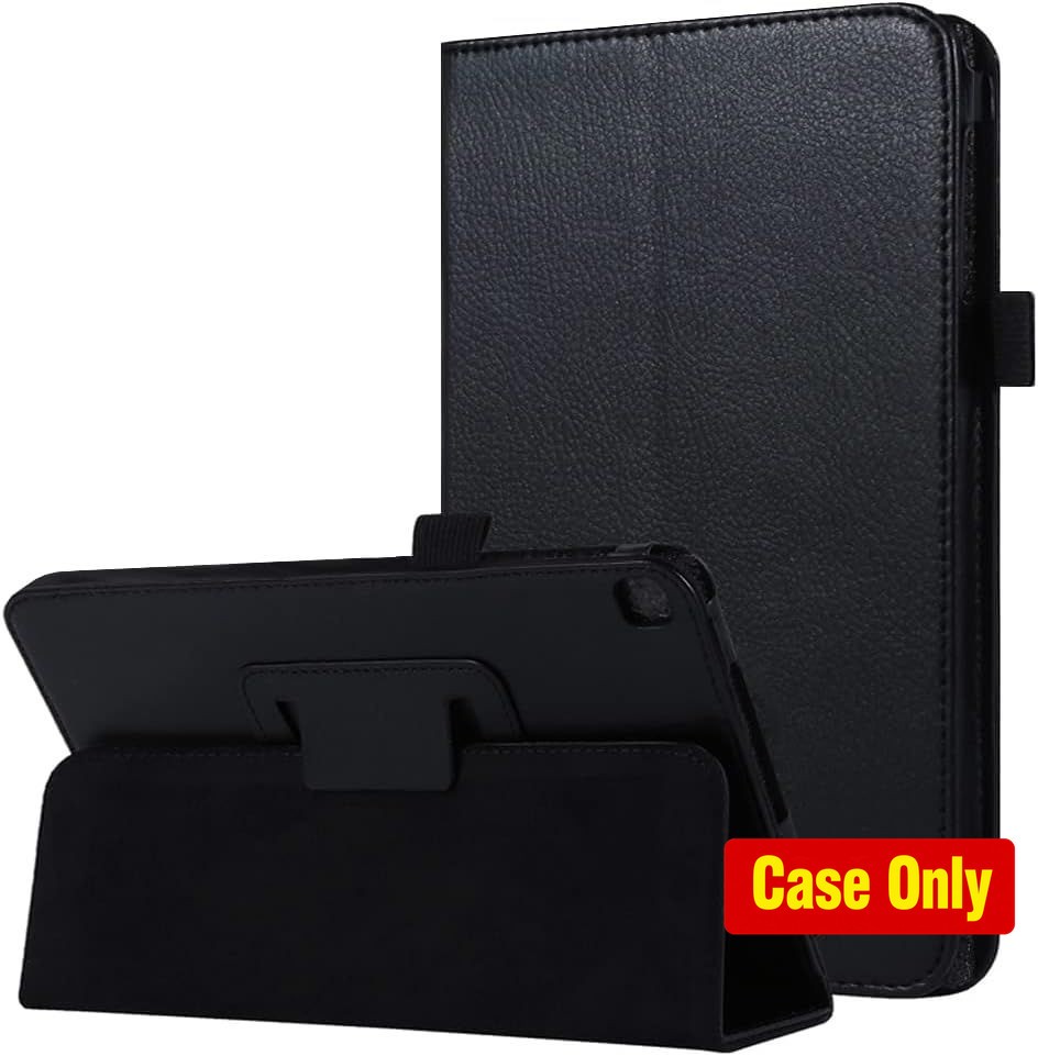 Slim Case for Tab A 8.0 2019, Premium Leather, Folding Stand, Black