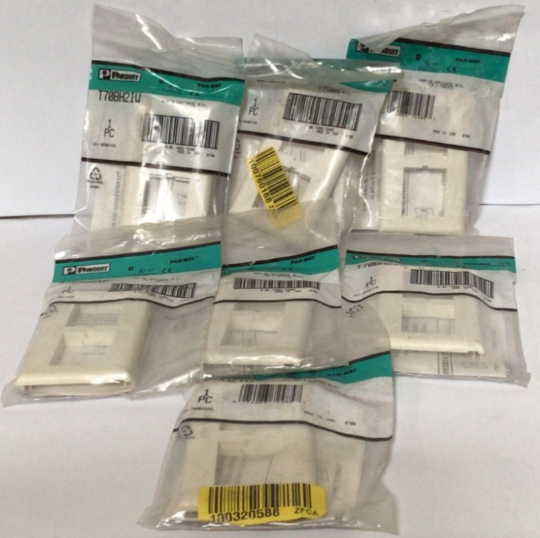 Panduit T70BH2IW Single Gang Snap-on Horizontal Faceplate 7 pcs