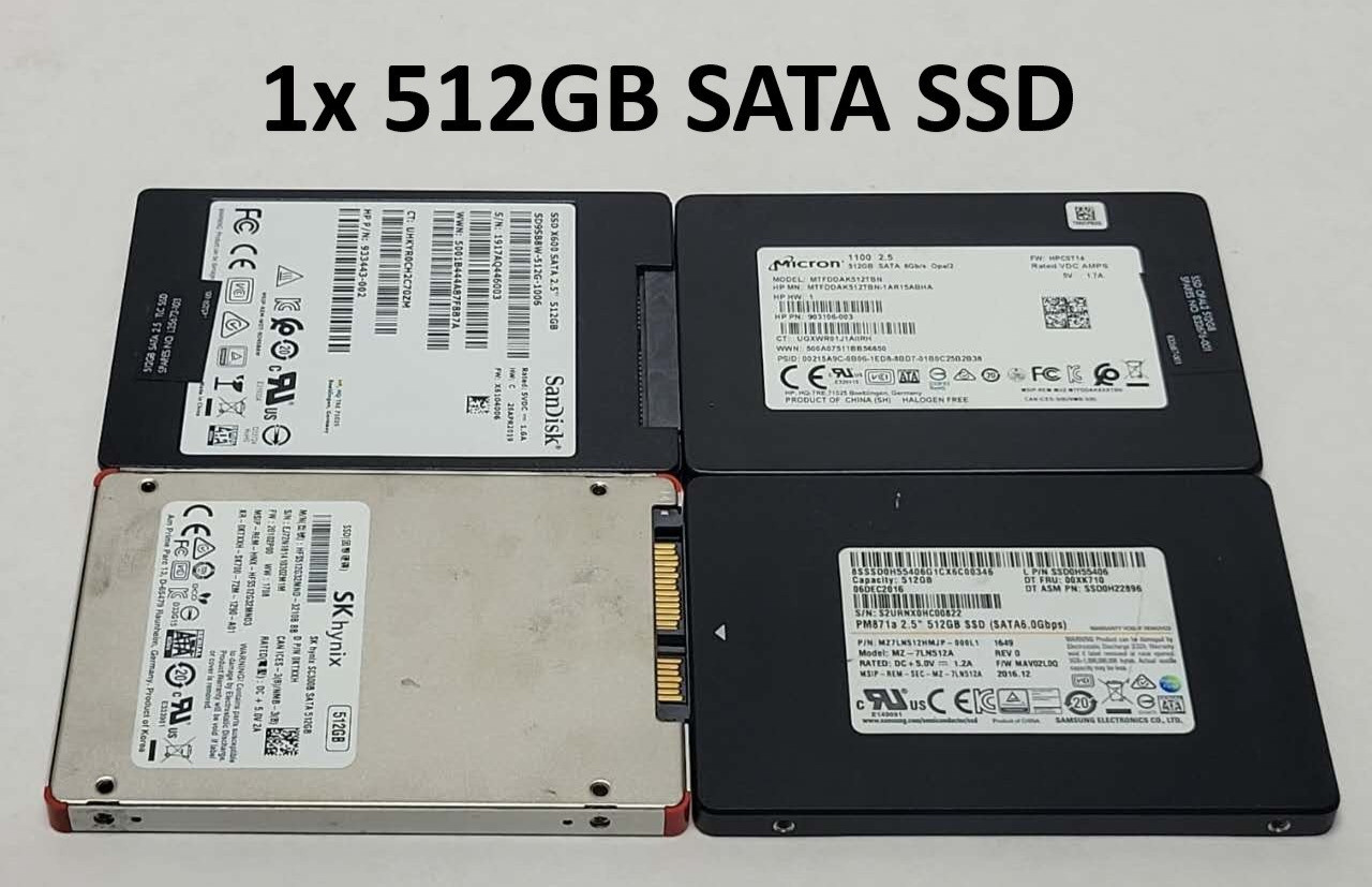 Mixed Brands 512GB 2.5" SATA SSD 512GB SOLID STATE DRIVE QUANTITY OF 1