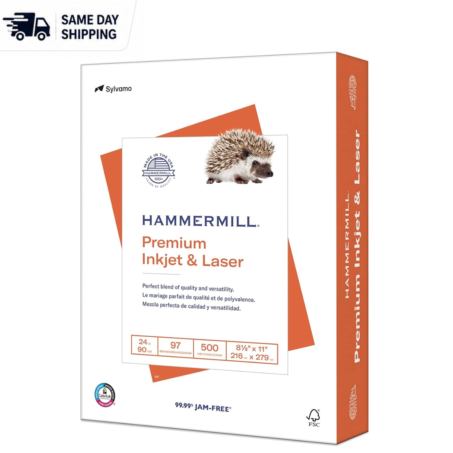 Sustainable 24lb Inkjet & Laser Paper - 500 Sheets, 97 Bright for Sharp Prints