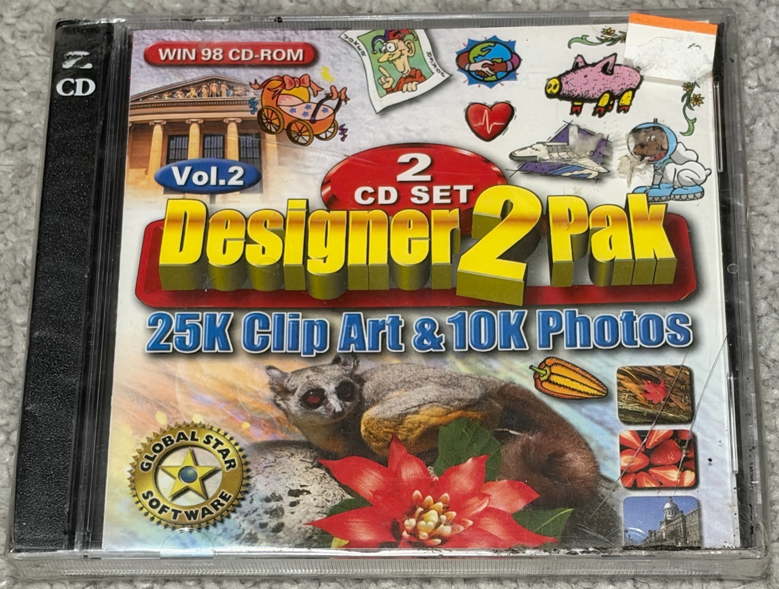 10,000 Phots 25,000 Clipart 2 Pal Global Star Software Windows 98 CD-ROM