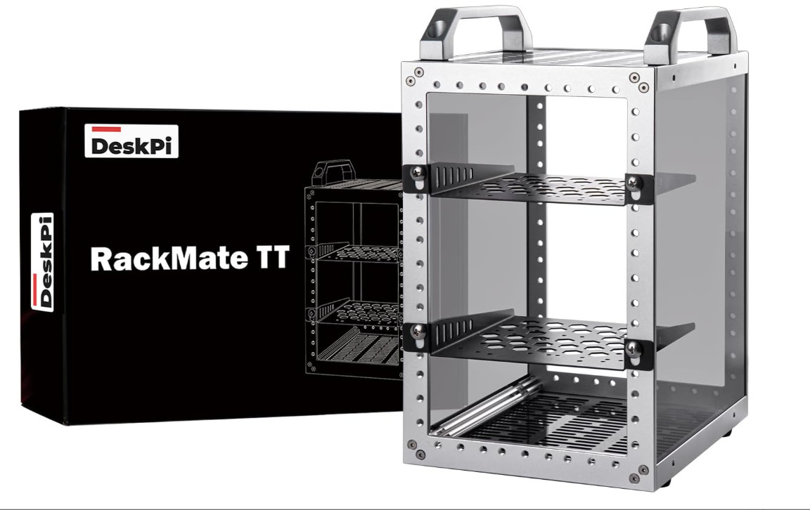  DeskPi RackMate TT Mini Server Rack for Mini PC, Network, Servers, Audio