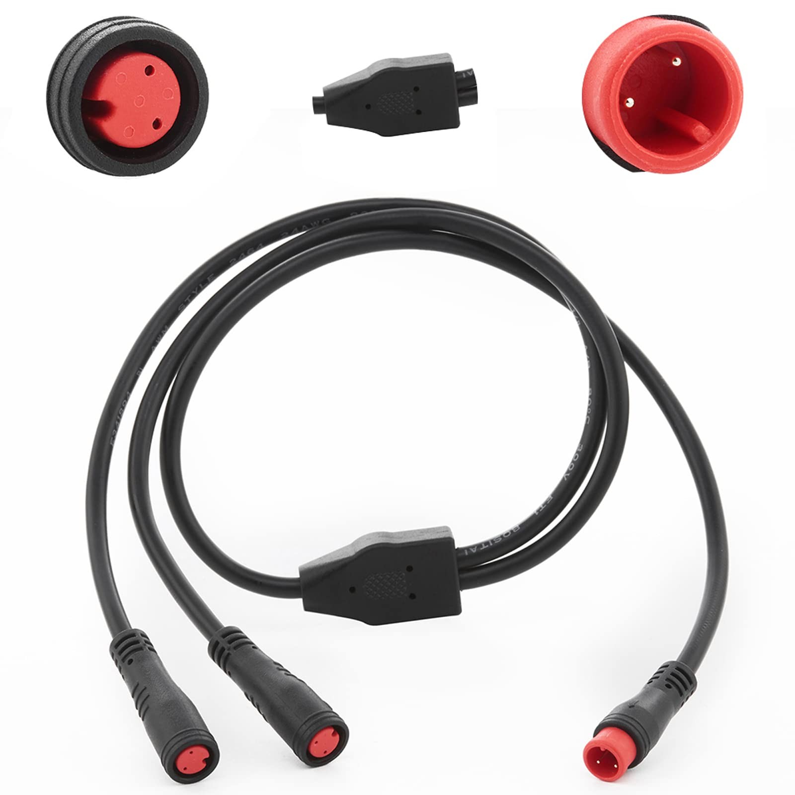1T2 Y-Splitter Extension Wire with Julet Type 2pin Connector for Bike Headlig...