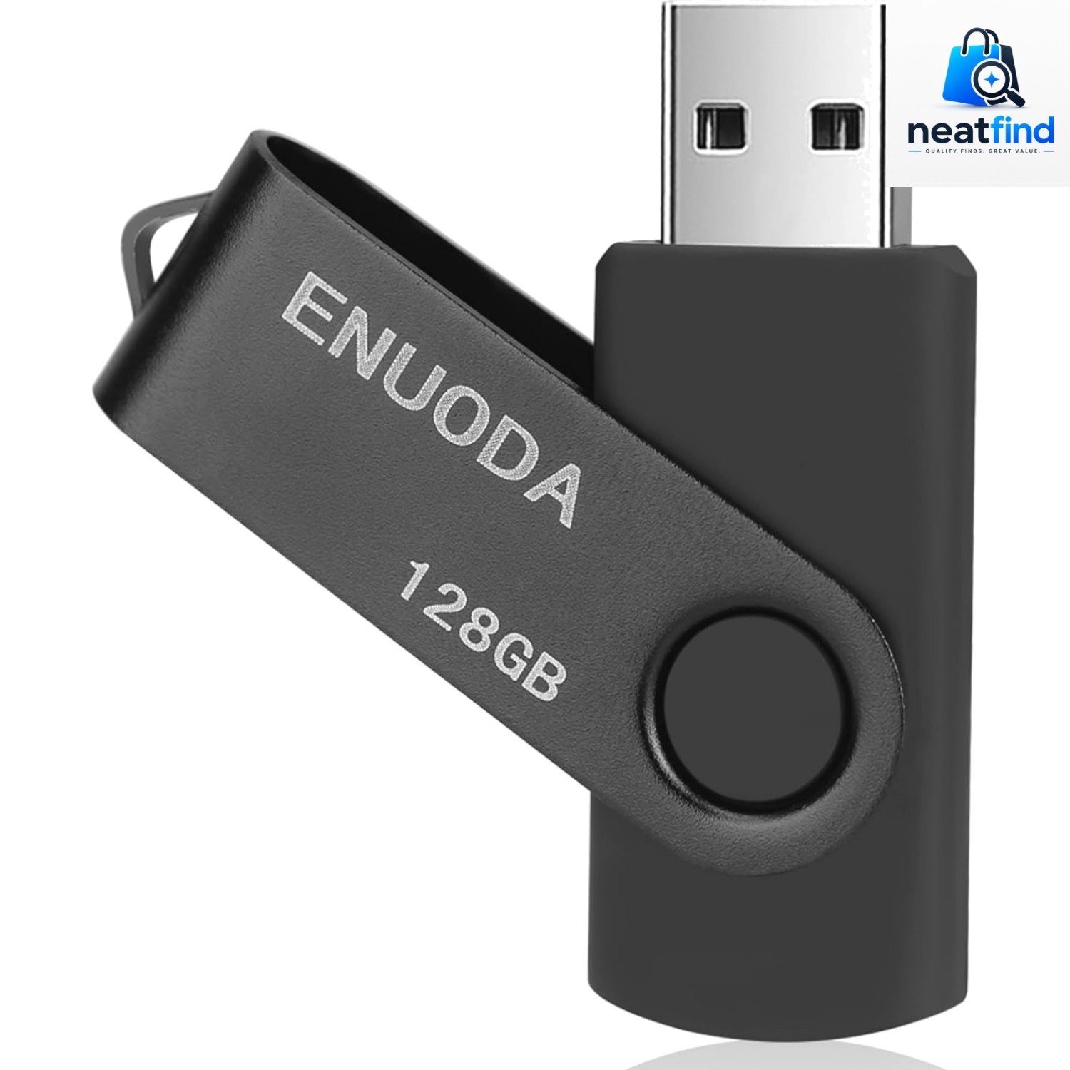 Elegant 128GB USB Flash Drive: Portable Swivel Design for Effortless Storage