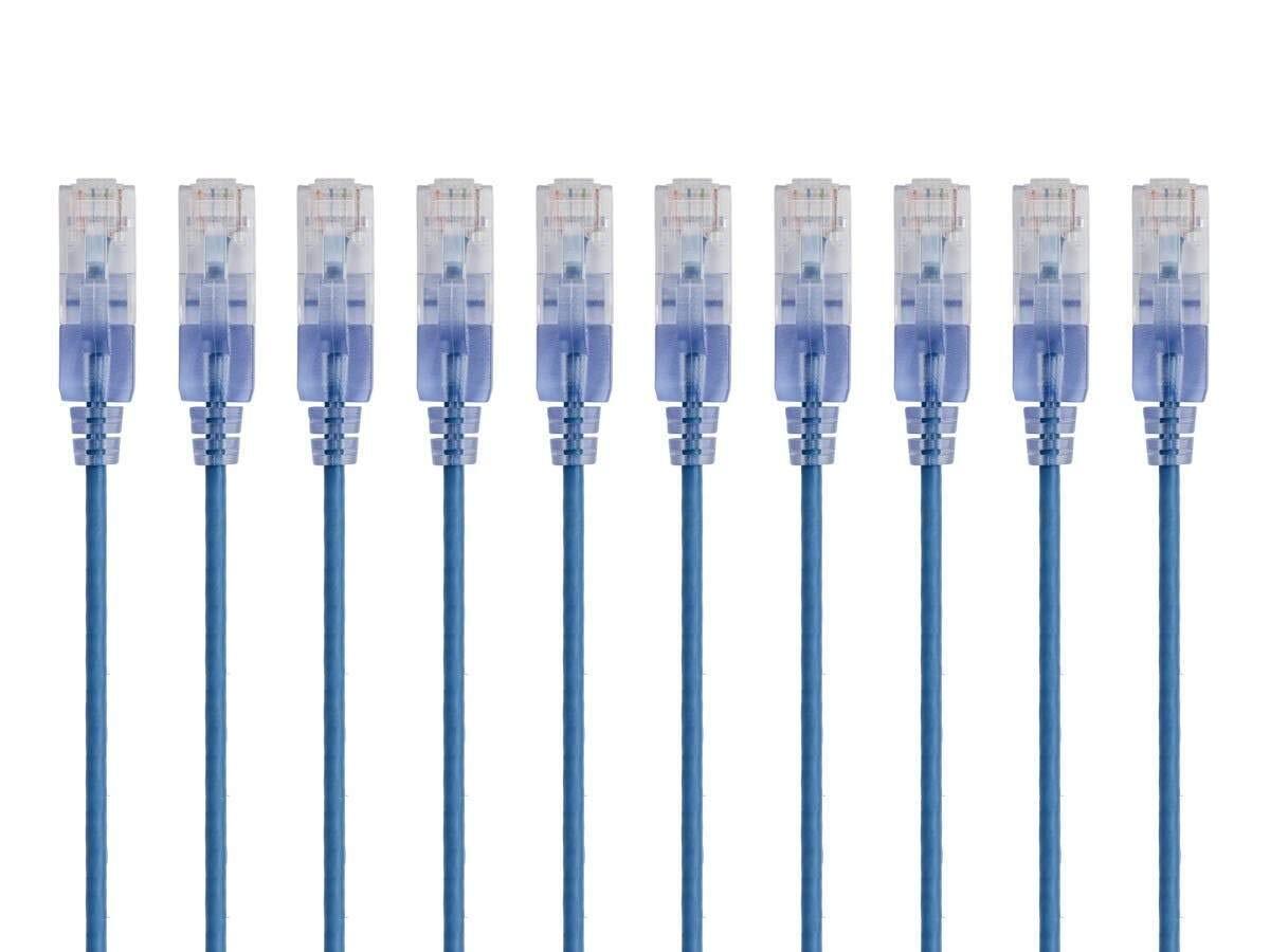 Monoprice SlimRun Cat6A Electronic Cable 1ft 10 Pack Low Profile Space Saver