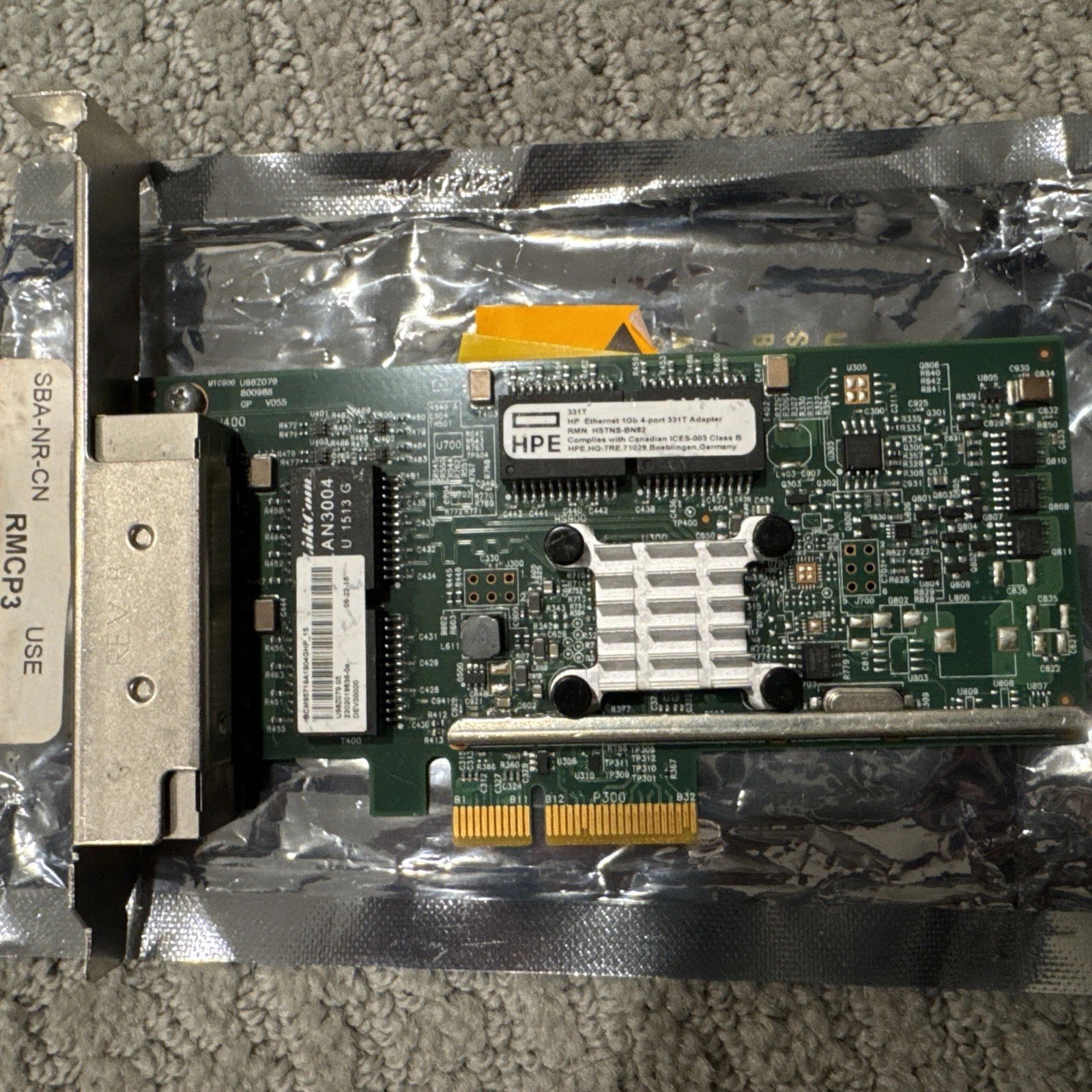 HPE 331T Network Adapter PCI Express 4 Port 1Gbps Ethernet (RJ-45)