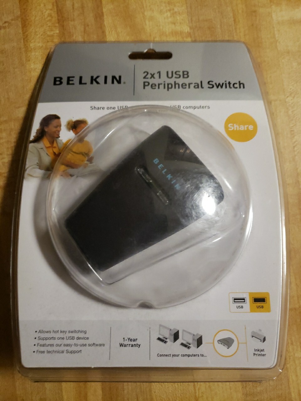 Belkin 2x1 USB Peripheral Switch (F1U201V) 2-Ports External USB