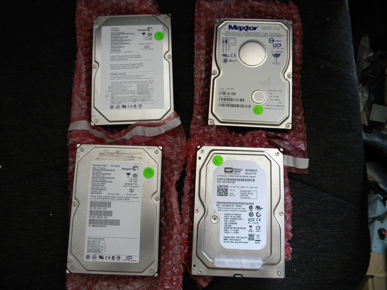 160GB SATA hard drive- Seagate, Maxtor, WD, & others- tested working 3.5