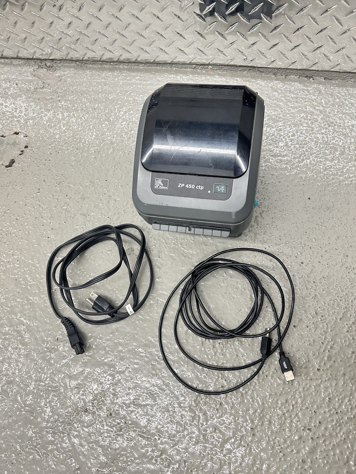 Zebra ZP450 CTP Thermal Label Printer USB Tested Working w/ Power + USB Cable